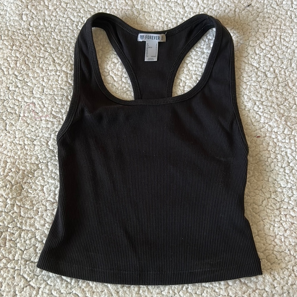 Black Crop Tank Top